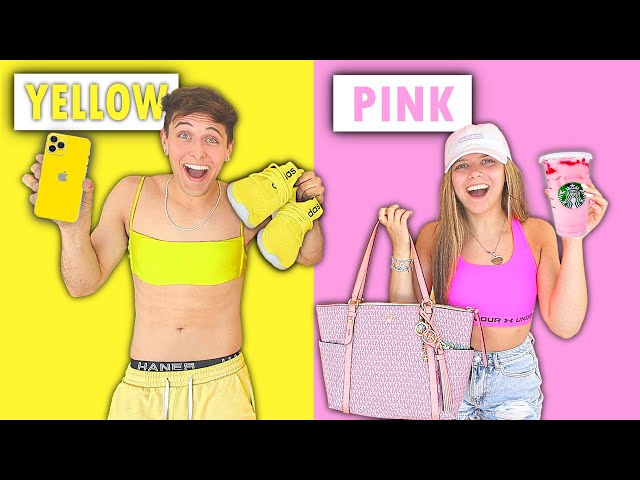 BUYING Everything In ONE COLOR For 24 Hours CHALLENGE!