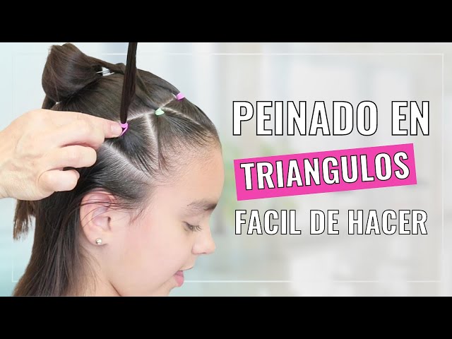 Hermoso Peinado Para Niñas en Triangulos con Elasticos  | Peinados Faciles y Rapidos de Hacer