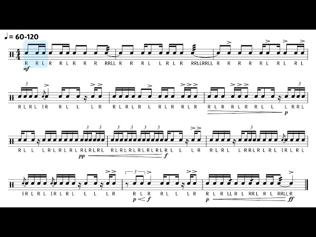 A short 12-bar snare solo but the tempo increases by 10 bpm on each repeat 🥁