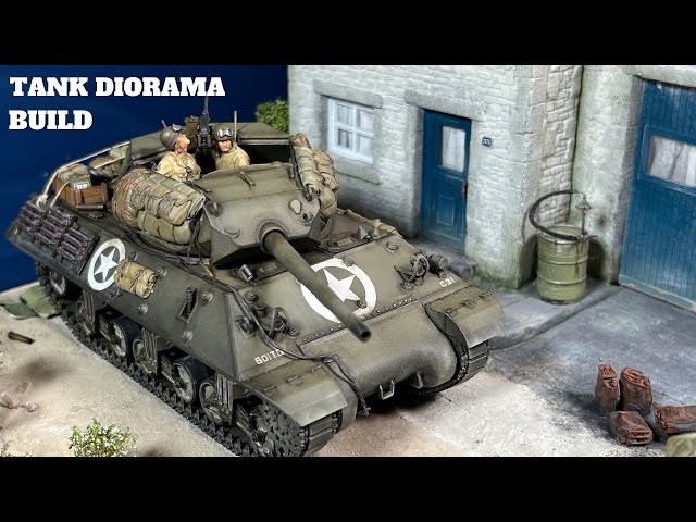 1/35 DIORAMA WW2 Building Normandy 1944 Tamiya M10 Tank Destroyer realistic model making