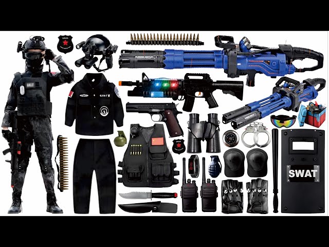 Special Forces Military Toy Gun Set Open Box, Gatling Machine Gun,Rocket Launcher,MP5 Submachine Gun