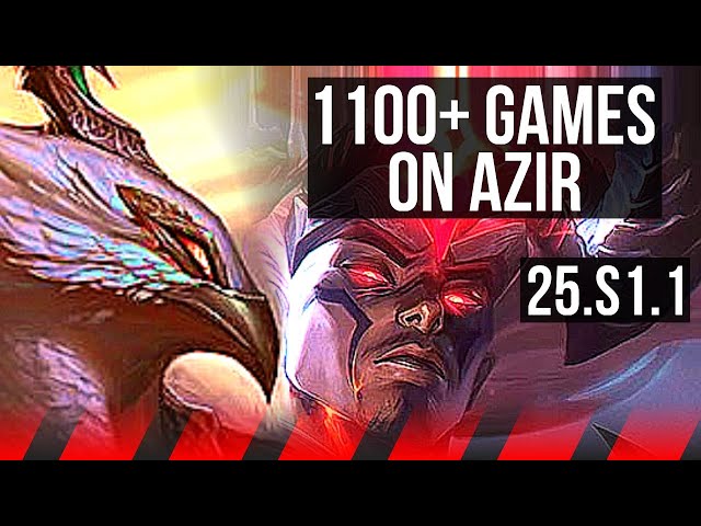 AZIR vs YASUO (TOP) | 7 solo kills, 1100+ games, Dominating | NA Challenger | 25.S1.1