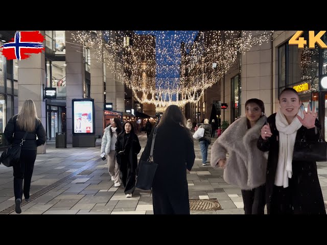 OSLO WALKING TOUR - WALK THE STREETS OF NORWAY At NIGHT | 4K HDR - 60fps