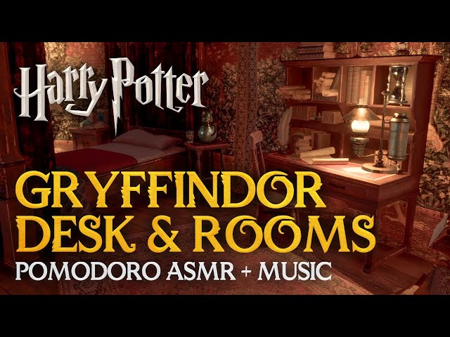 Cozy Study in the Gryffindor Tower 🦁✏️ Harry Potter Pomodoro, Hogwarts ASMR Study Session