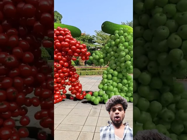 3D Special Effects - Vegetables and fruits people collide