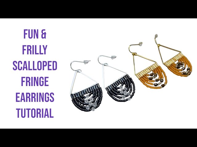 How to make fun & and frilly scalloped fringe earrings - DIY tutorial - beginner friendly