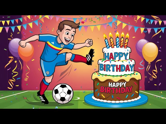 Footballer’s Birthday Cake with Countdown & "Happy Birthday" Song – Score Big at Your Party! ⚽🎂🎉✨