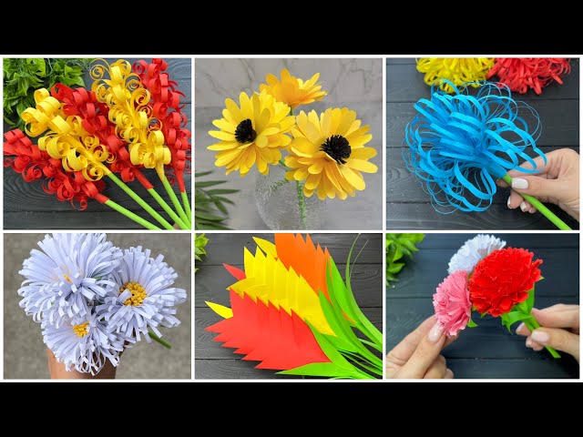 💥💥6 IDEAS Easy Paper Flowers DIY Paper Craft Ideas Tutorial