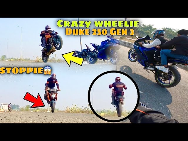 Crazy Stunts😱On Ktm Duke250 Gen 3😍||Wheelie Almost Fail😢