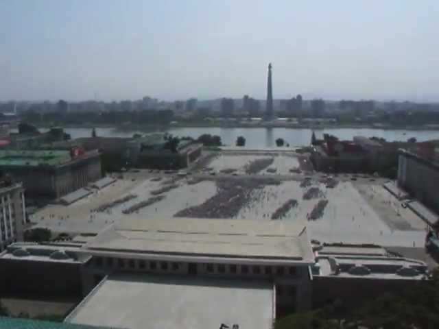 Children marching on Kim Il-sung square, Pyongyang