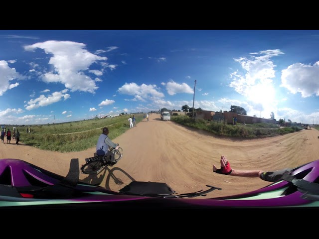 Arriving in Kalomo by bike