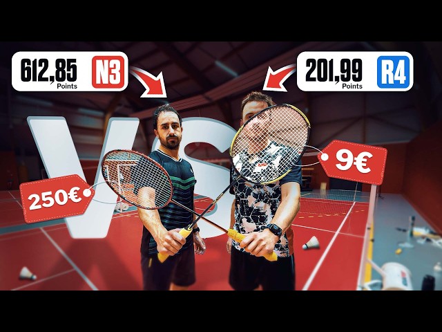 Je défie un R4 en Badminton avec une Raquette à 9€ ! (possible de gagner ?)