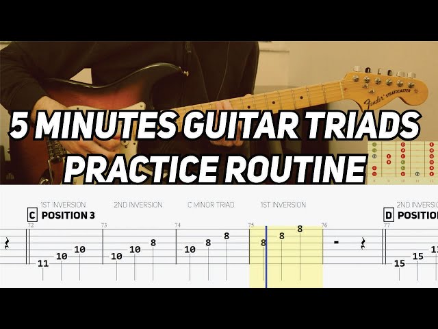 5 Minutes Guitar Triads Practice Routine (with TAB)