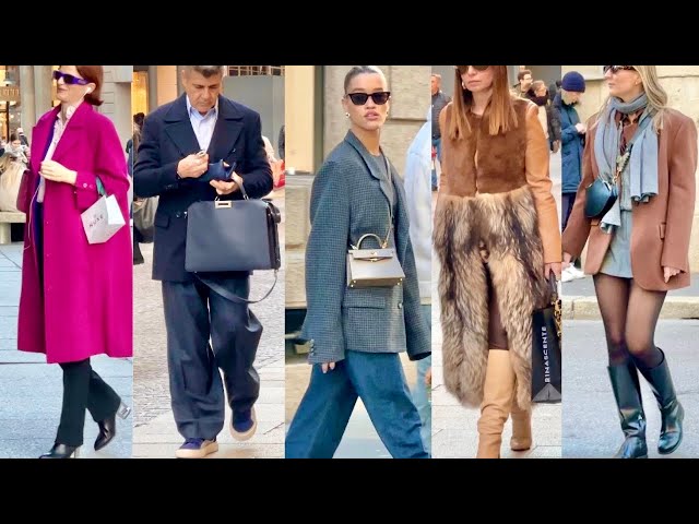 BEAUTIFUL ITALIAN STREET FASHION 2025🇮🇹IWinter Outfits Ideas & Milan Shopping +8 C🛍️ #britishvogue