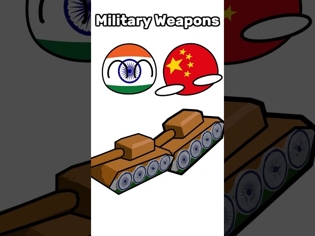 🌏 India and China build TANKS #shorts #meme #animation #countryballs