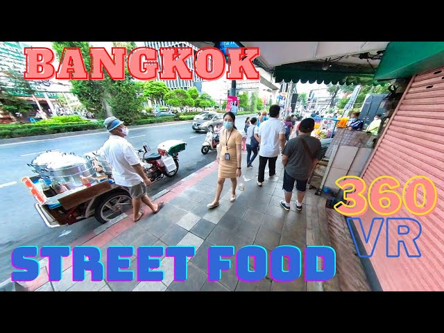 Street Food Market Walking Tour near Bang Chak BTS 🌐 360VR BANGKOK 🇹🇭