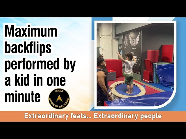 Maximum backflips performed by a kid in one minute