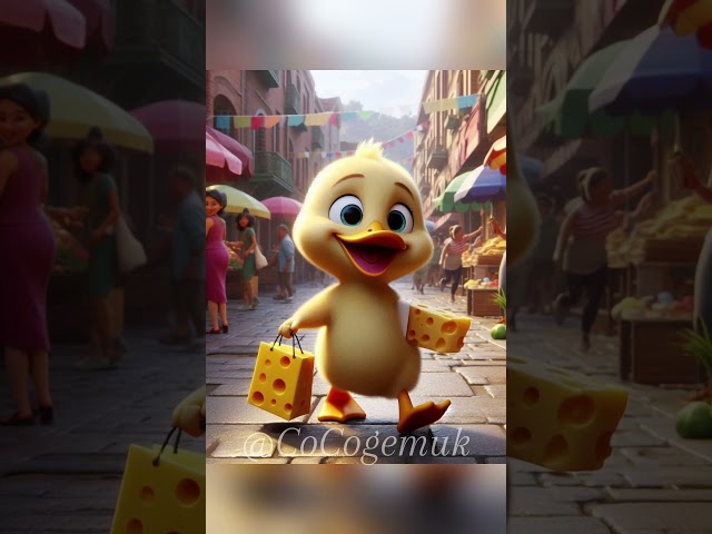 Sad duck kid doesn't so eat favorite cheese #ducklings #duck #love #cute #cartoon #littleducks