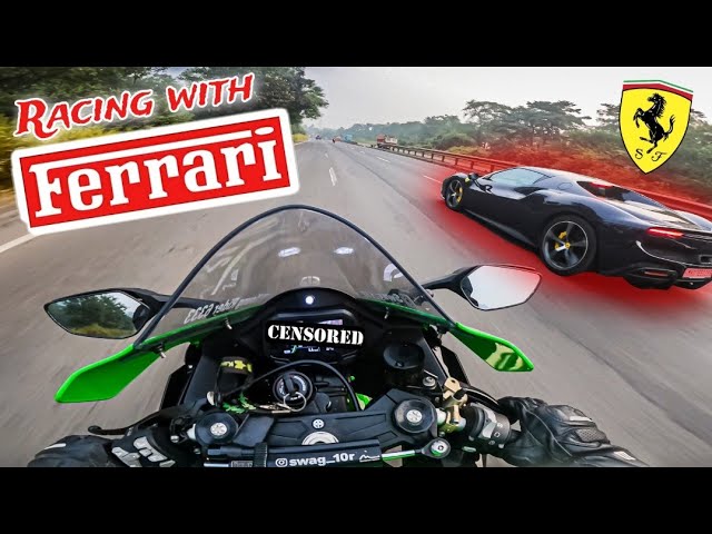 ZX10R & FERRARI Drag 😱|Ninja Zx10R Top Speed💚|Superbike Vs Supercar🔥|