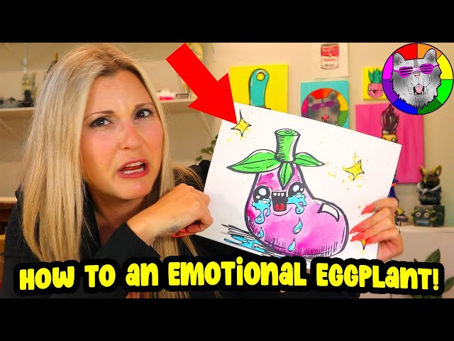 How to Draw an Emotional Eggplant for Kids!