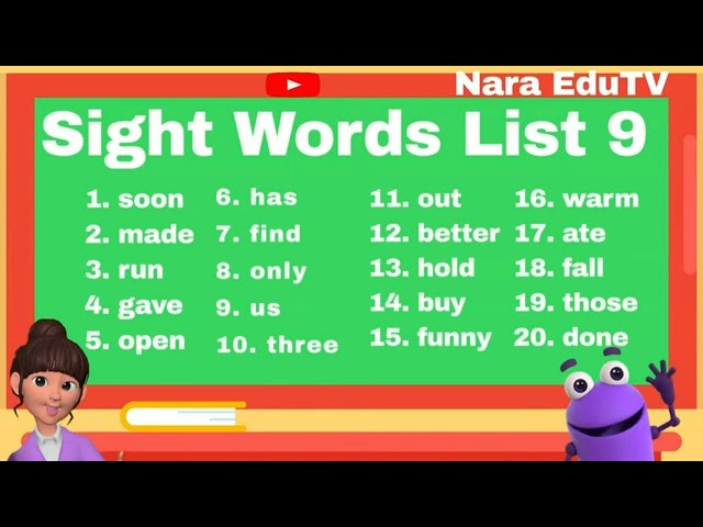 Let's Read Grade 2 List 9 Sight Words| Learn 20 Sight Words Fast with Robbie the Robot!