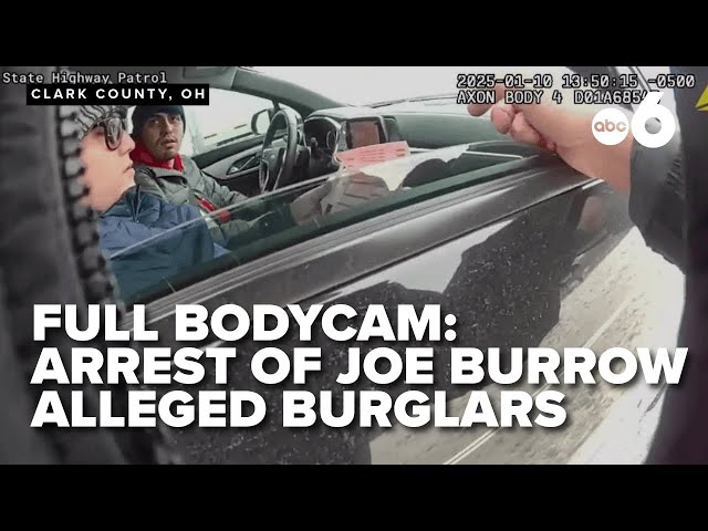 Police body cam footage shows arrest of four men allegedly connected to Joe Burrow's home break-in