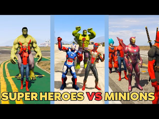 GTA 5 SHOW SPIDERMAN, IRONMAN VS COLOR MINIONS FALLS & FAILS LIVE 1 #gta5 #spiderman #livestream