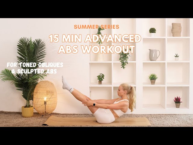 15 MIN ADVANCED ABS Workout / toned obliques 💪🏻 // intermediate to advanced // no equipment