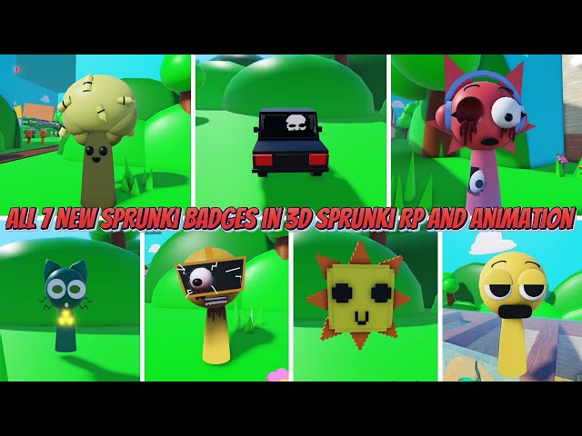 Roblox - How to get All 7 New Sprunki Badges in 3D Sprunki RP And Animation In One Video New Update