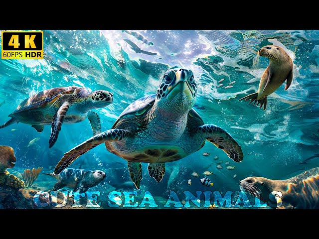 Top 10 Cute Sea Animals You Must See: Good Music With Relaxing Ocean Waves (4K HDR)