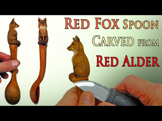 Hand Carved Fox Coffee Scoop