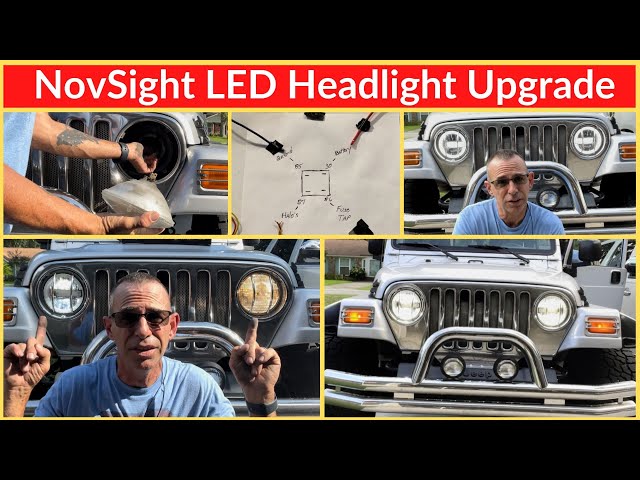 Jeep Wrangler - How To LED Headlight Upgrade w/ Halo Daytime Running Lights