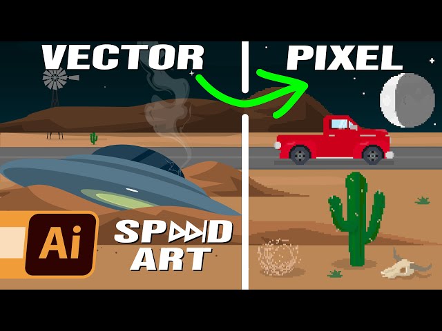 Design Vector Art then convert to Pixel Art | Illustrator Speed Art