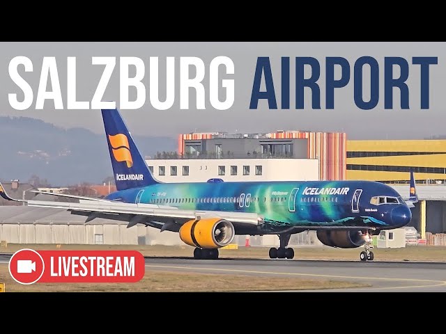 24/7 Live Stream (Pre-Recorded) | Continuous Plane Spotting from Salzburg Airport in Austria