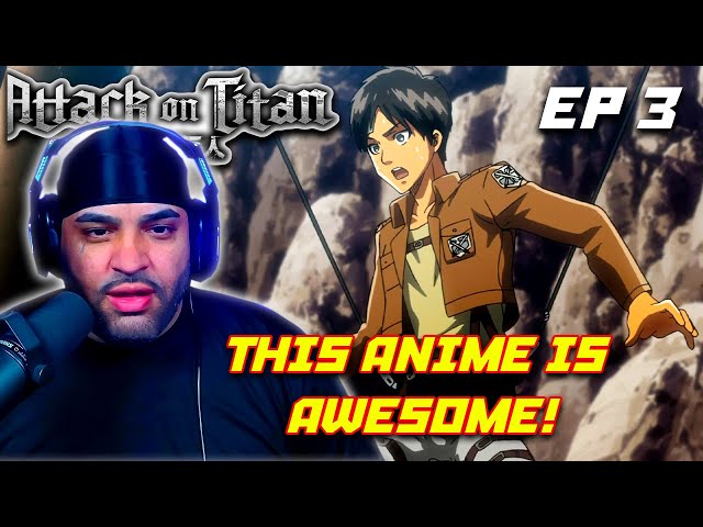 First Time Watching ATTACK ON TITAN 1x3 (ANIME REACTION)