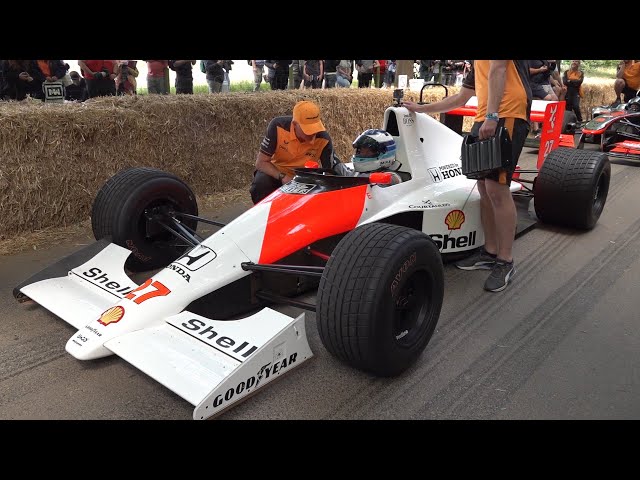 Mika Hakkinen Driving Ayrton Senna's Orginal McLaren MP4/5B F1 Car @ Goodwood Festival of Speed!