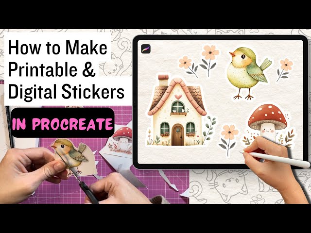 How to Make Printable & Digital Stickers in Procreate (Easy Tutorial!)