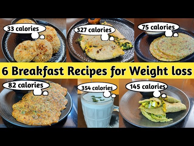 6 Breakfast recipes for weight loss | High Protein breakfast | Diet recipes to lose weight fast