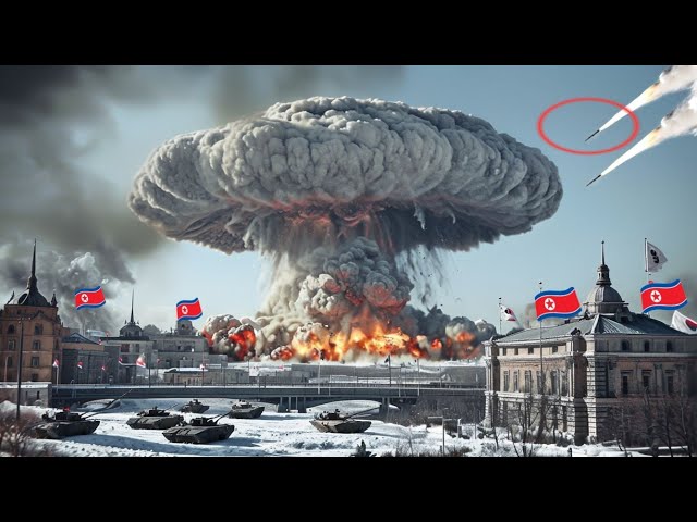 Today's tragedy! North Korea's presidential palace was destroyed by a US nuclear bomb, like hell