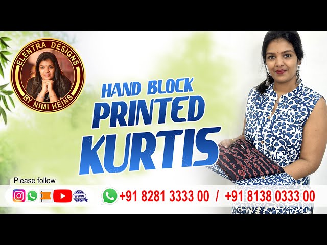 Hand block Printed Kurtis #elentra #elentradesigns #printed #viralvideo #handblockprints #fashion