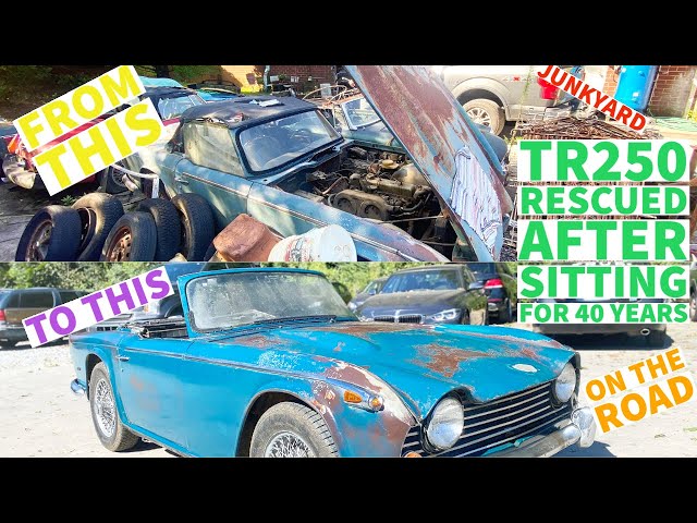 Junkyard Rescue| After 40 years of sitting I pulled this RARE Triumph TR250 out and drove it home!