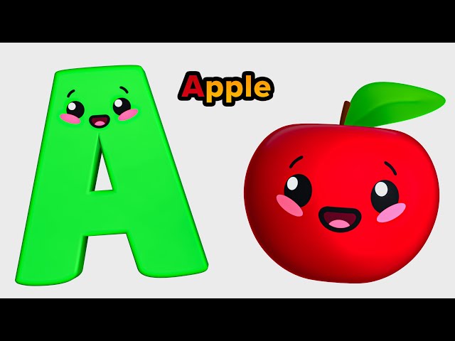 ABC Phonics Song | A for Apple | A to Z Nursery Rhymes | Baby Sensory Video for Visual Stimulation