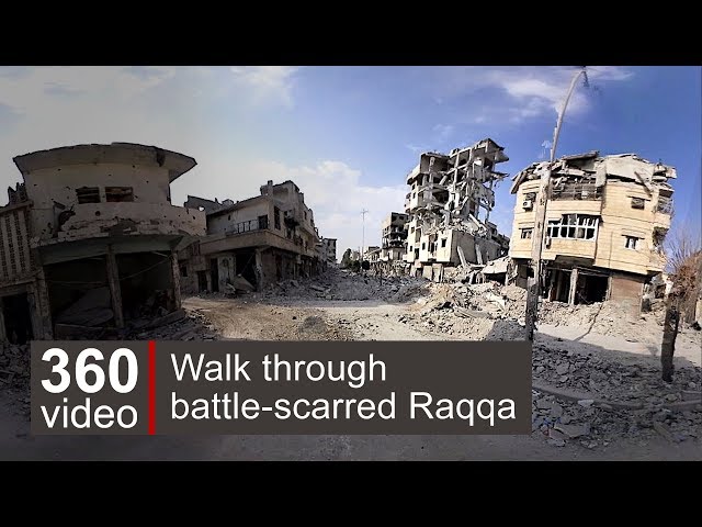 Raqqa streets in 360 video - BBC News