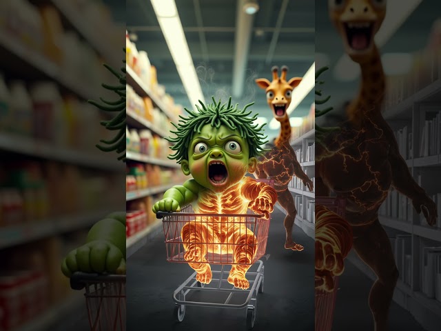 Evolution of 🛒 Baby Hulk Escaping Batman Giraffe! 🤯😂 #ai #shorts #funny #cartoon