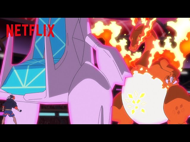 Gigantamax Duraludon vs Gigantamax Charizard | Pokémon Journeys: The Series | Netflix After School