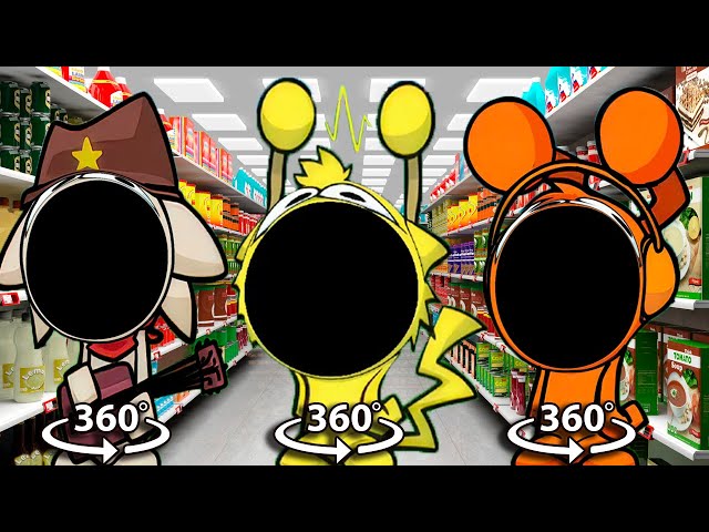 360° VR Pop Incredibox Sprunksters (sprunki) - Supermarket in 360° Video | VR / 8K