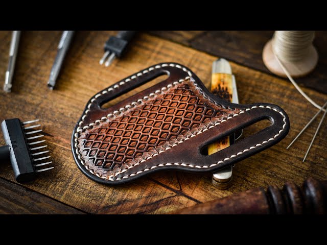 Making A Fancy Leather Pancake Sheath For My Old Pocketknife - Leather Craft