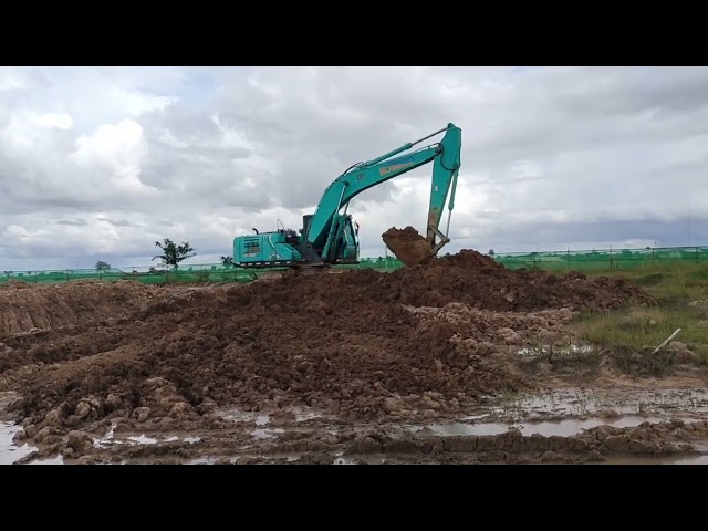 Excavator Excavation Work at Site