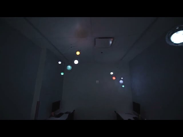 Orbs Suspended lights Installation