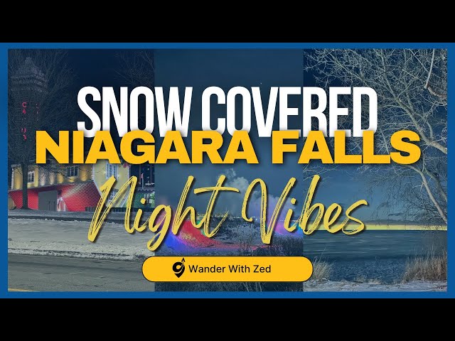 Snow Covered Niagara Falls | Night Version | Frozen Niagara Falls at Night